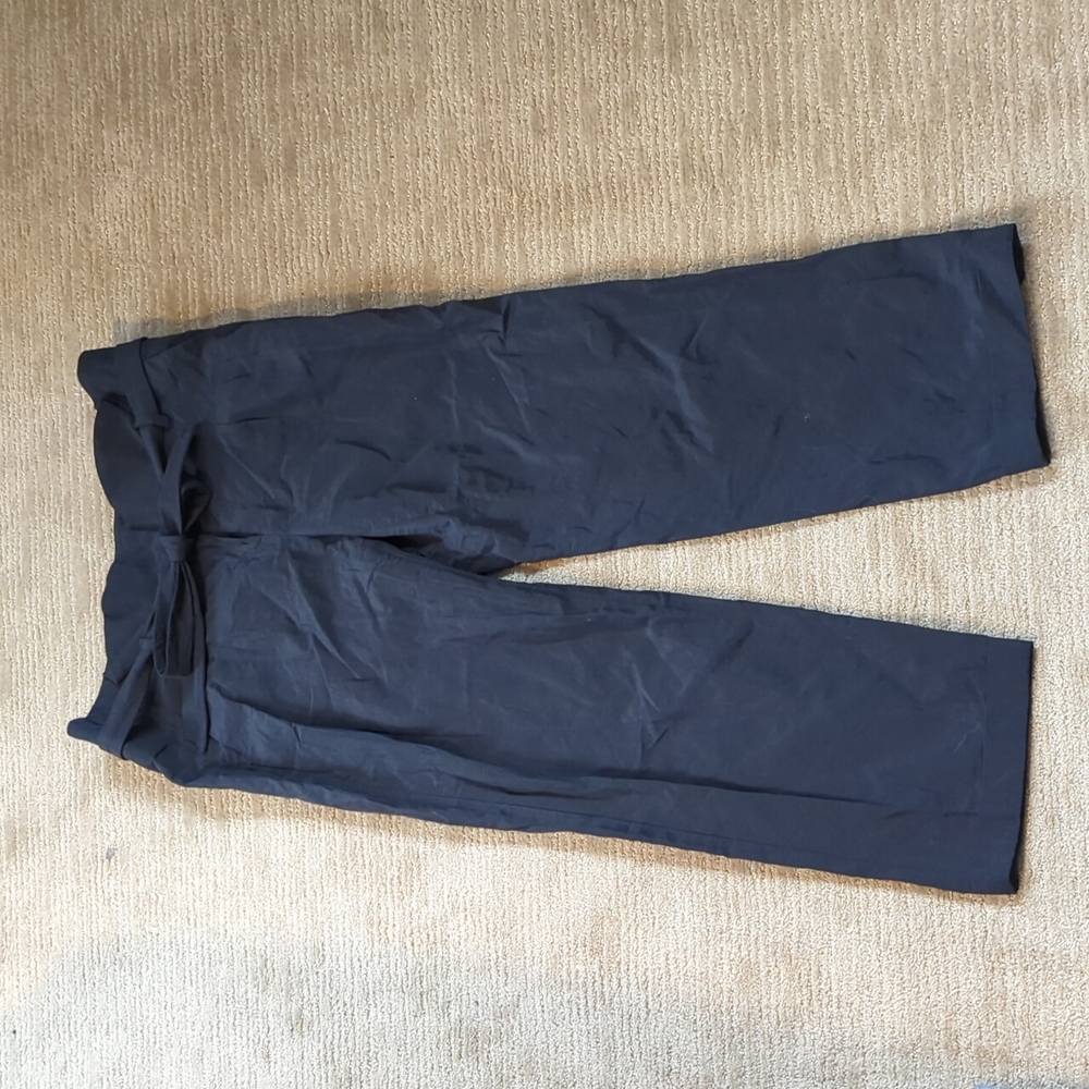 Emporio Armani black tie waist pants